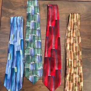 4 Jerry Garcia Silk Neckties Lot - Grateful Dead Artist Collections - Vintage